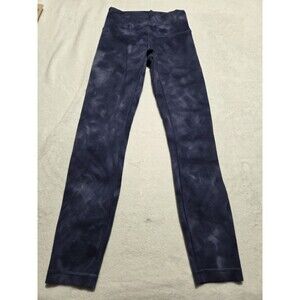 Lululemon Wunder Train High-Rise Tight 25" Diamond Dye Naval Blue Sz 6